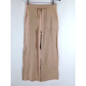 Sundance Pants Wool Blend Wide Leg Knit XS Drawstring Pockets Lounge Minimalist